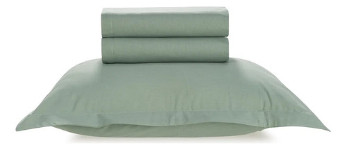 Jogo De Cama Solteiro King Karsten Liss Percal Verde