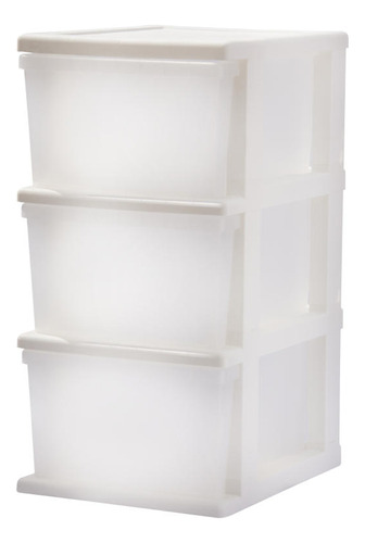 Cajonera Plastico 3 Cajones Armable Blanca Wenco