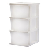 Cajonera Plastico 3 Cajones Armable Blanca Wenco