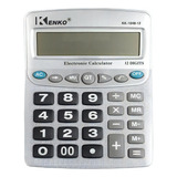 Calculadora Escritorio Kenko Carga Solar O Pila Pantalla Lcd Color Gris