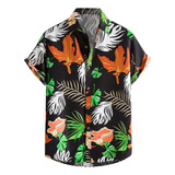 Camisa Hawaiana C Para Hombre De Manga Corta Estampada Summe