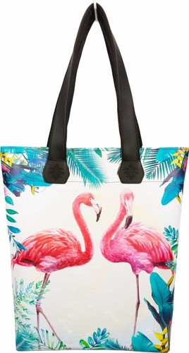 Bolsa Dia Dia Feminina Flamingos Tropicais Magicc Bolsas 178