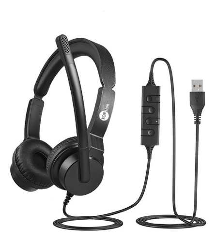 Headset Biauricular Usb Fp-400 Cancelador De Ruídos Top Use