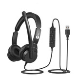 Headset Biauricular Usb Fp-400 Cancelador De Ruídos Top Use