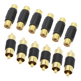 Adaptador Rca 6 Acopladores Rca Hembra A Hembra + 6 Rca Mach