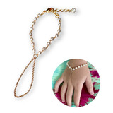 Pulseira Infantil Indiana Anel Menina De Perolas Ouro 18k