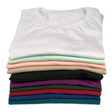 T-shirts Corte Básico Cuello R 100% Algodón Pack 5u De Moda