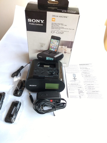Rádio Relógio Sony Ifone,icf C05ip,pouco Uso,dock,bom Estado