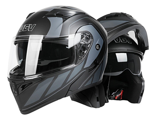 Casco Vgv Motocicleta Abatible Con Visera Certificado Dot