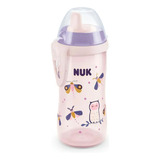 Vaso Nuk Kiddy Cup Luminoso Night 300ml Con Pico Rigido +12m Color Rosa