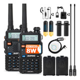 Radio Uv-5r 8w Paquete De 2 Radios De Jamón De Mano (vhf Y U