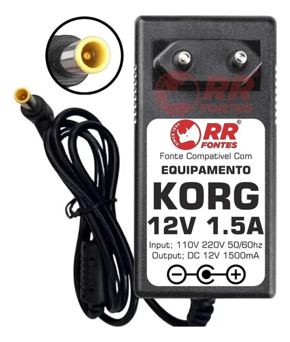 Fonte 12v Para Korg Mr1000 Pa500 Pa500ort Pa588 R3 Sp170 X50