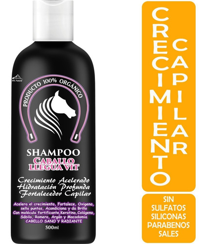 Shampoo Cola De Caballo Y Keratina Crecimiento Capilar 500ml Envió Gratis 