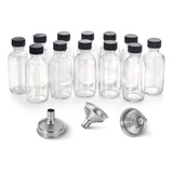 Paquete De 12 Botellas Pequeñas De Vidrio Transparente De 2
