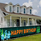 Banner De Jardín Con Decoraciones De Casa Encantada, Decorac