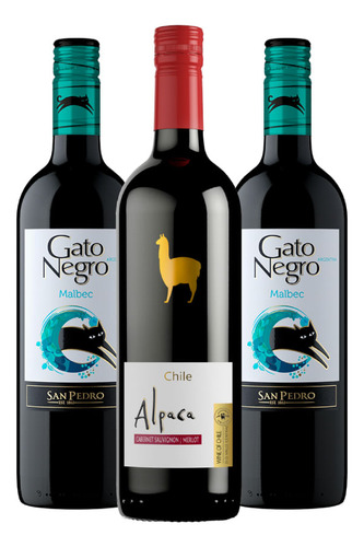 Kit Gato Negro Malbec E Alpaca Cabernet Sauvignon/merlot- 3