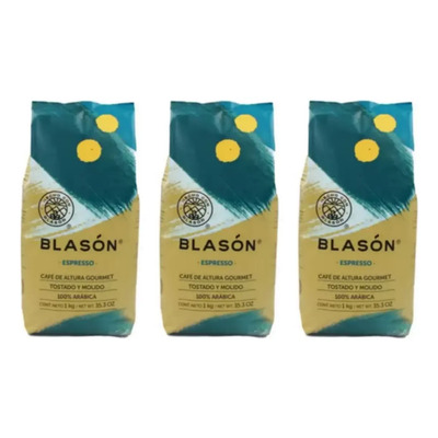 Café Espresso Blasón Gourmet Tostado Y Molido 3 Bolsas De1kg | Envío gratis