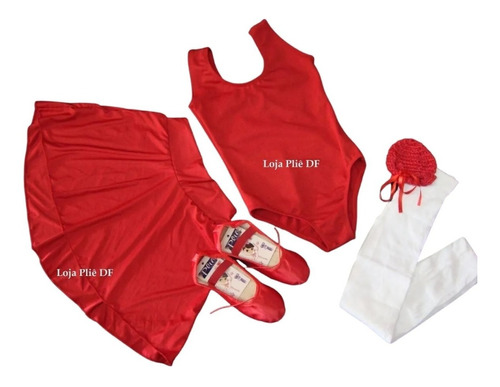 Roupa De Ballet Infantil Vermelho