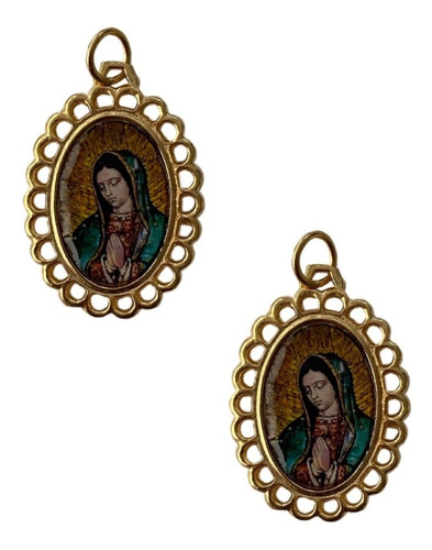 Abalorio Dije Medalla Virgen De Guadalupe 2x2.8cm , 24 Pzs