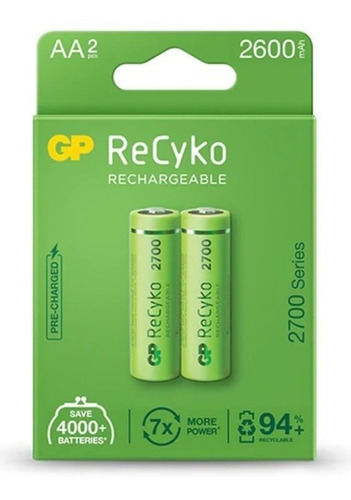 Recyko Gp Pila Recargable Aa 2600 Mah 2 Unidades Serie 2700