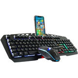  Kit Teclado Mouse Mecánico Para Juegos Profesionales Rgb 