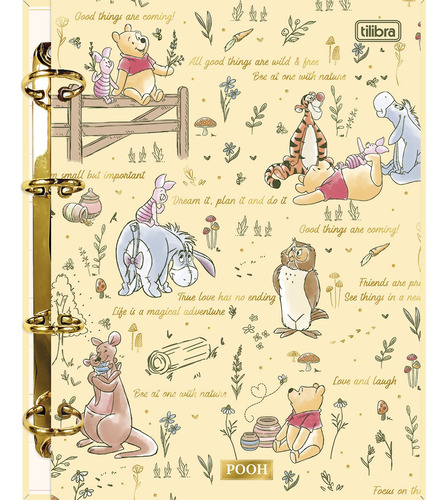 Caderno Argolado Cartonado Colegial Pooh 160 Fls Tilibra