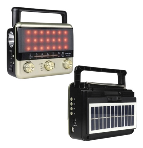 Bocina Radio Clasico Linterna Solar Para Ranchos Bluetooth
