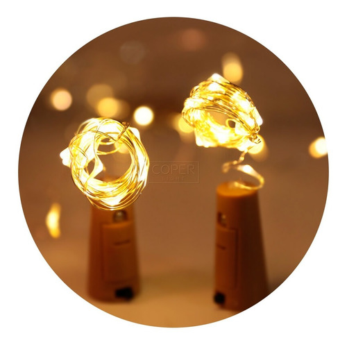 Alambre Luces Led 2 Metros Tapon Botellas Pilas Lr Navidad