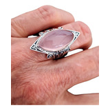 Anillo Con Cuarzo Rosa O Citrino En Plata 925