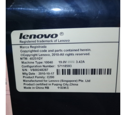 Lenovo All In One C200  Para Repuesto  O Reparacion