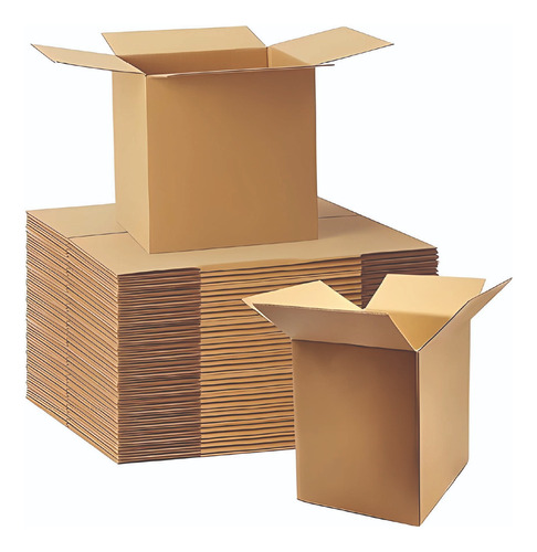 Cajas De Cartón E Commerce 20x20x20 Mudanza Reforzada X10