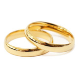 Par De Alianças Ouro 18k Banhada Casamento Tungstênio 4mm