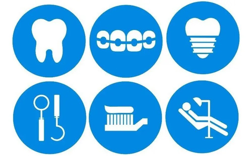 Vinil Decorativo Consultorio Dental Muela Circulos 25cm Diam
