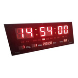 Relógio Parede Led Digital 46cm Termômetro Data Hora Le-2112