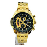 Relógio Casio Edifice Masculino Dourado Em Aço Inoxidável