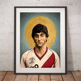 Cuadro Enzo Francescoli River Plate 1986 C/ Vidrio 21x30