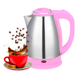 Chaleira Rosa Térmica Elétrica Inox 1,8l 110v Café Chá Água.