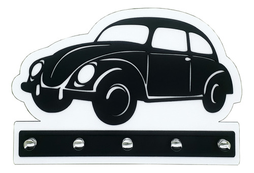 Porta Chaves Chaveiro Carro Fusca Preto Decorativo Mdf