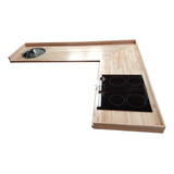 Pileta De Cocina Bacha Johnson Quadra Q71a + Mesada Madera