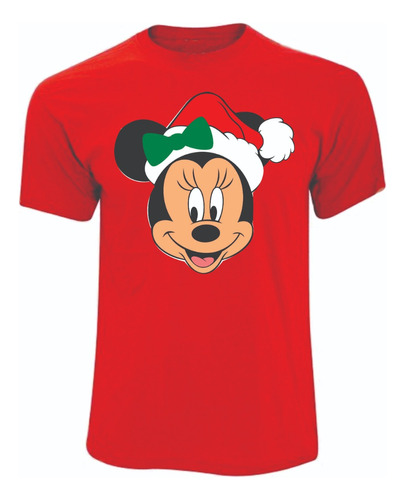 Camisetas Navideñas Mickey Mouse Y Minnie X4 Uds  3 Colores