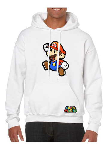 Buzo Con Capota Hoddie Nintendo Family Game Nes Mario Bros H