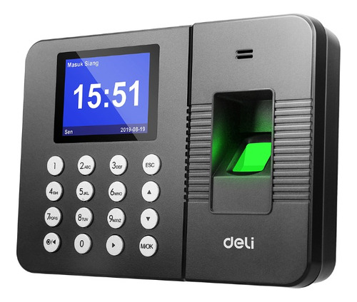 Reloj Control Asistencia Marca Huellas 2.4' Digital Deli Usb