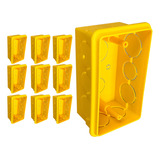 Kit 10 Caixa De Luz 4x2 Reforçada Para Tomada E Interruptor Cor Amarelo