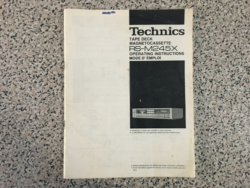 Technics Rs M 245 X  Manual Deck
