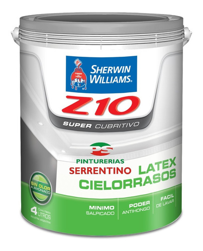 Latex Cielorrasos Z10 Blanco 1 Litro Sherwin Serrentino