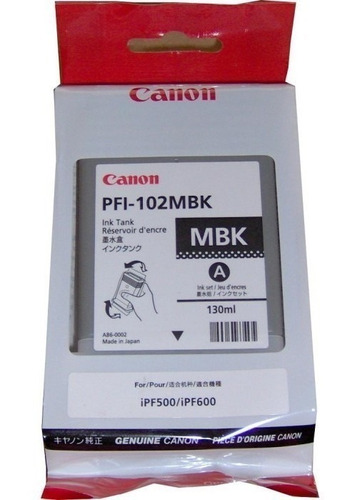 Tanque De Tinta Canon Pfi-102 Negro Mate 130ml Original /vc