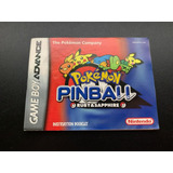 Pokemon Pinball: Ruby & Sapphire Game Boy Advance Manual