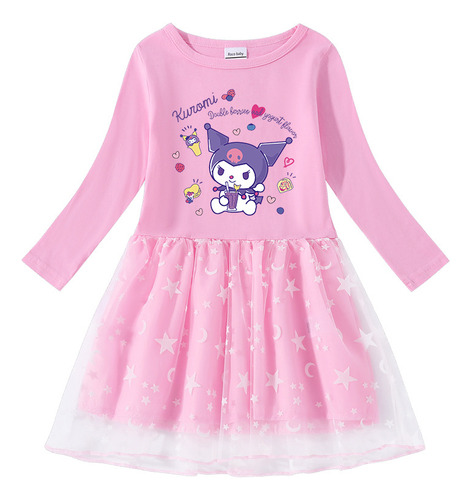 Vestido Con Capucha De Manga Larga Tul Con Kuromi