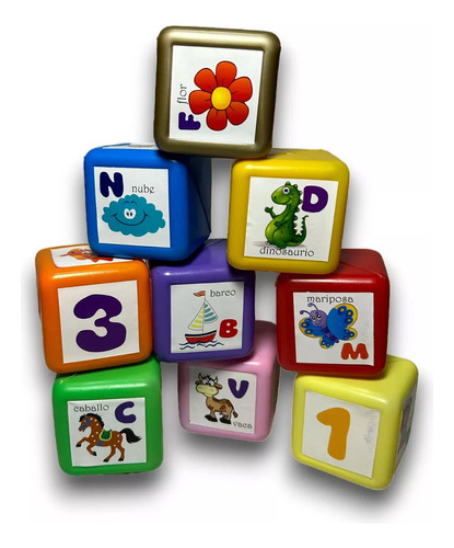 Cubos Didacticos Apilable Bebe Infancia Numero Letra Torre C
