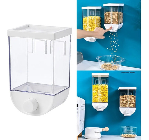 Dispenser De Alimentos Cereales Granos Hermetico De Pared  